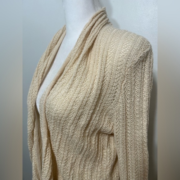 Tahari Linen Open Front Knit Cardigan Sweater - Picture 4 of 9
